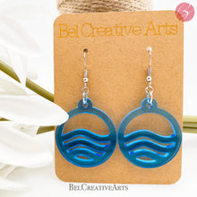 Load image into Gallery viewer, Azure Whisper: Clear Blue Waves Dangle Drop Earrings
