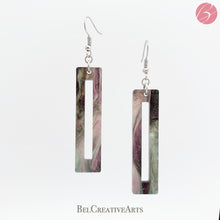 Load image into Gallery viewer, Multicolor rectangle geometric dangle earrings, made in USA
